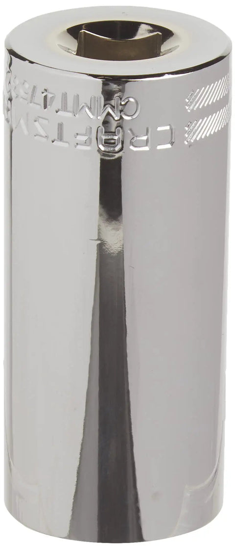 Deep Socket SAE One Half Inch Drive One And One Sixteenth Inch Twelve Point with Chrome Finish, Built To Last, Corrosion Resistant, Quick Engagement, Large Markings, Meets ASME Standards, Full Lifetime Warranty