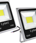 50W Warm White LED Flood Light Kit 12V DC To 60V Low Voltage Security Light For Garden Wall Yard Boat House IP66 Waterproof 2 Pack
