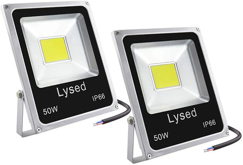 50W Warm White LED Flood Light Kit 12V DC To 60V Low Voltage Security Light For Garden Wall Yard Boat House IP66 Waterproof 2 Pack