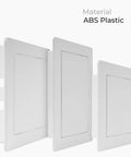 Close-up of 4 X 4 White Square Access Panel For Drywall Made From Tough Abs Plastic showcasing its snap-in design.