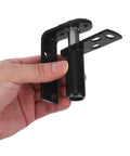 Self-Closing Automatic Door Hinge For Bar Doors Built Tough Heavy-Duty Stainless Steel With Smooth Double-Action Motion For Bar Counters And Salons Easy Secure Mounting For Thick Doors, black stainless hinge in hand