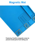 Pro Grade Soldering Mat For Electronics Repair With Magnetic Zones And Heat Resistant Silicone Work Pad 70 Compartments