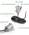 Recessed Outdoor LED Deck Step Lights 12-24V Low Voltage In-Ground Landscape Lighting 1W 3000K Warm White IP67 Waterproof design