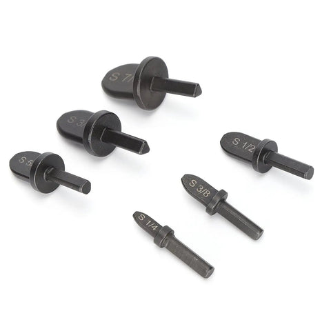 Heavy Duty 6-Piece Pipe Expander Set For Air Con Swaging, black bearing steel swage dies, sizes S 1/4 to S 7/8 for plumbing