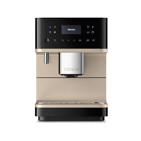 Top Shelf Fully Automatic Coffee And Espresso Maker Featuring Quiet Steel Grinder And Rich Milk Frother For Smooth Real Deal Brews And Quick Daily Home Satisfaction, sleek design in gold and black.