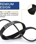 Heavy Duty 22 Inch Five Rib Washer Drive Belt For Ge And Hotpoint Top Load Machines Smooth Spin Upgrade For Wh01X27538 Part Number showing 5 ribs and 4 grooves for better grip.