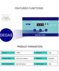 Heavy Duty Ultrasonic Cleaner With 800ml Stainless Tank And Adjustable Heat Settings control panel showing settings for effective cleaning.