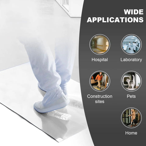 Heavy Duty Entryway Sticky Floor Mats That Crush The Mess Dust And Dirt Trapper For High Traffic Doorways and Pet Friendly Homes Quick Peel Rolls for Spotless Surfaces in hospital application.