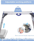 All In One Work Platform 39 By 12 Inch, 50 Gear Height Adjustable Aluminum Step Ladder 25 To 35 Inches, 330 lb capacity