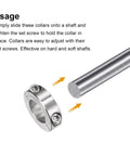 Two Piece Split Shaft Collar Clamp On For One Inch Shaft That Is Built To Lock Tight With One Point Three Quarter Inch Outer Diameter And Half Inch Width 304 Stainless Steel Set Screw Style For Positioning Spacers Stops And Bearing