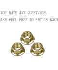 Three-pack of Five Eighths Inch By Eighteen Thread Blade Lock Nut Kit for Lawn Mower Spindle and Deck, shown with message text
