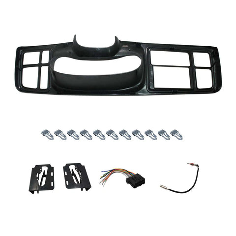 Double Din Dash Kit With Wiring Harness And Antenna Adapter For 1999 To 2002 GM Full Size Trucks And SUVs Silverado Sierra