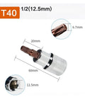 Heavy Duty 1/2 Inch Torx Bit Socket Set With Massive Grip Power For Tough Jobs And Rusty Bolts That Stick Tight, Perfect Sturdy Tools To Save Your Time And Effort On Any Drilling Or Impact Project You Handle Today., T40 1/2-inch 12.5mm chrome vanadium Torx socket bit