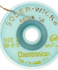 5 Ft Solder Wick Rosin SD Desoldering Braid 0.060 In 5 mm Diameter ESD Safe Static Dissipative Bobbins Noncorrosive Type R Rosin Flux