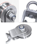 Two Pack Heavy Duty H Groove Caster Wheels Built Like A Tank Featuring 304 Stainless Steel Directional Rollers and Dead Quiet 360 Spin Smooth Glide.