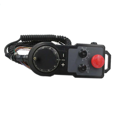 Electronic Handwheel For CNC Machines, 4 Axis CNC Hand Wheel Wireless Encoder 100 PPR, front view showing control knobs.