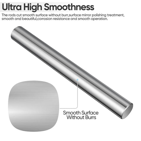 8Mm x 500Mm Linear Motion Rods Shaft Set Of 2 For CNC Machining And High Speed 3D Printing, pro grade 45 grade carbon steel rod, smooth surface