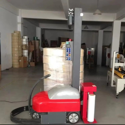Automatic Pallet Wrapping Machine For Warehouse And Logistics, Heavy Duty Stretch Wrap System shown in operation
