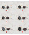 Chair Leg Floor Protectors Set Of 50 Pieces Nail On Slider Glides Pads in various sizes with dimensions labeled A to F