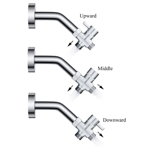 Solid Brass 3 Way Shower Diverter Chrome Finish G1/2 Inlet And Two G1/2 Outlets Easy Install No Leak Design with positions
