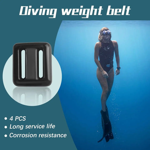 4 Pcs 1.1 Lb Scuba Weight Belt With Metal Block Buckle Coated Dive Weights Nylon Belt For Free Diving And Depth Dives
