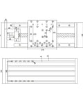 Technical drawing of Beefy Pro Grade Ball Screw Nut Travel Table for HGR20 Linear Guide SFU1610 CNC Router 700mm Travel