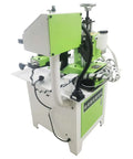 Slick CNC Circular Saw Blade Sharpener With Smart Touchscreen side view, industrial tool for 4 to 32 inch blades, digital controls.