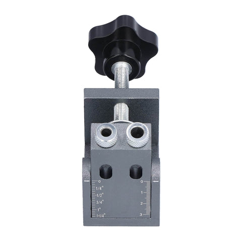Oblique Pocket Hole Jig With Adjustable 15 Degree Drilling Locator And Self Tightening Clamp, durable aluminum construction