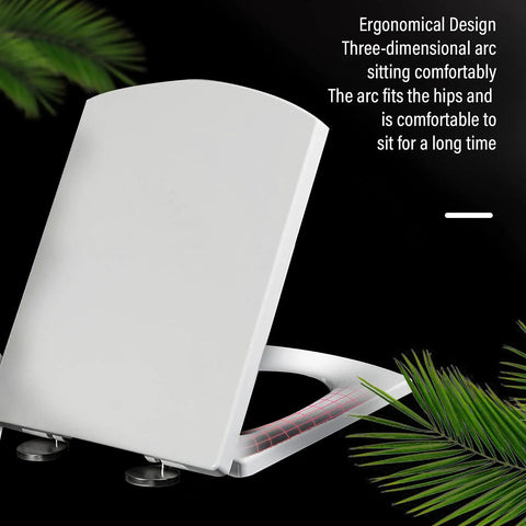 Heavy Duty White Soft Close Toilet Seat With Killer Urea Resin Build Quick Release Hinges Smooth Slow Drop Antimicrobial Shield And Ridiculously Easy Bathroom Install, ergonomic design and comfortable fit.