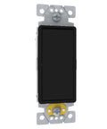 3 Way Rocker Light Switch, Single Pole 1 Gang Matte Black, 15A 120/277V UL Listed, Modular Design for Easy Color Upgrades, Sleek Wall Switch With Snap Plate Swap and Durable Construction on metal mount