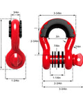 Beefed Up D Ring Shackle 5952 Lbs Towing Capacity Seven Eighth Inch Screw Pin Anchor Shackle dimensions illustration
