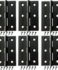 Six Piece 3 Inch High End Stainless Steel Mini Hinges With 36 Screws In Black Finish For Small Cabinets Boxes And Jewelry Cases