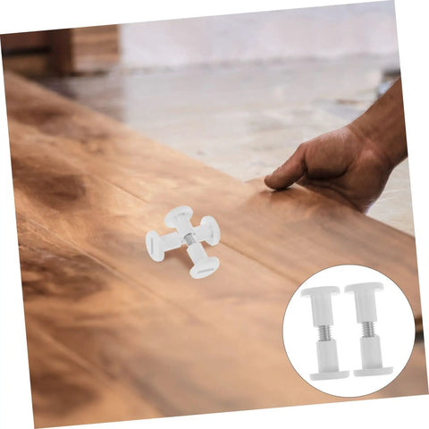 No Sweat Furniture Assembly Hardware 50 Piece Clamp Nut And Connecting Screw Kit For Tables Chairs And Cabinet Projects Hassle Free Setup Solid Wood Joints with fastener on wood surface.