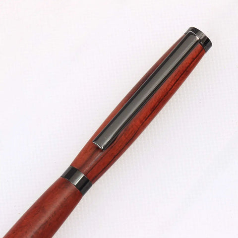 Slimline Pen Kit Gun Metal 10 Pack Ballpoint Twist With Cross Style Refills Included Black Ink Two 7mm Tubes Woodturning DIY Pen