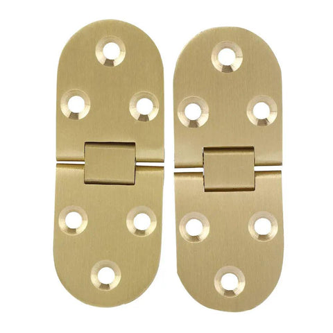 Two Pack Dope 180 Degree Copper Hinge With Polished Gold Finish No Mortise Flip Top Soft Close Cabinet Hinge 80x30mm With Screws