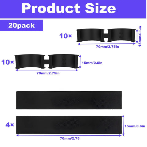 20 Piece Bike Handlebar Spacer Kit With Anti Vibration Rubber Pads And Non Slip Grip Pads, Fits 22.2 25.4 To 31.8mm, size details