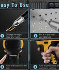 Step-by-step guide on using Smooth Operator Cordless Pop Rivet Gun With Brushless Motor Works With 20 Volt Batteries.