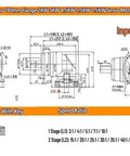 Heavy Duty 90 Degree Helical Reducer Right Angled Gearbox For Industrial Motors Smooth Precision Speed Control Technical diagram with dimensions.