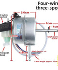 Heavy Duty 220V Floor Fan Motor With Aluminum Wire For 3-Speed Control Kit Fits Industrial Pedestal And Big Room Spaces Up To 100 Sq M, Silver Replacement Part dimensions and features.