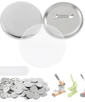 Premium DIY Button Making Kit Includes 200 Sets Of 32Mm 1 26 Inch Metal Button Blanks And Protective Film for crafting pins.