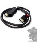 Close-up of Harley Touring Luggage Pack Quick Disconnect Wiring Harness Plug And Play Power Tap Harness coiled
