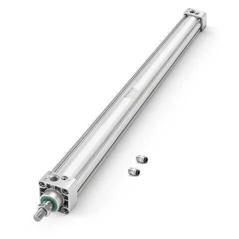 Heavy Duty Pneumatic Air Cylinder With 40mm Bore And 500mm Stroke Double Acting Single Rod M12X1.25 Threaded Rod Port Quarter Inch And Two Push In Fittings