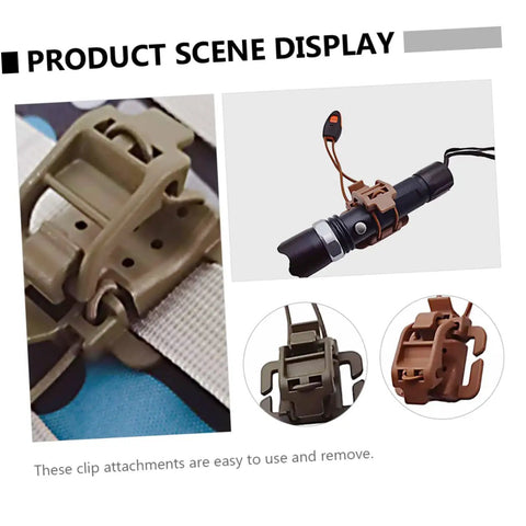 3 Pack Flashlight Buckle Clips Built Tough Durable Outdoor Gear Clamps With Quick Release For Whistle And Backpack Strap Management