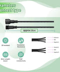 Six Pair Three Pin Xconnect Pigtail Connectors For Low Voltage Lighting System showing connectors with specifications and wire length.