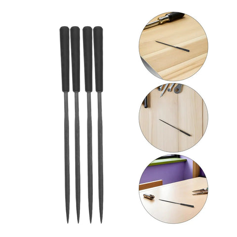 10 Piece Triangular Steel File Set For Metal Finishing And Shaping, Deburring Edges, Smoothing Surfaces, Jewelry Making, Metalworking And DIY Projects, Durable Hardened Steel Files For Pro Results And Everyday Use, black handles