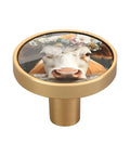 4 Pack Gold Cabinet Knobs Set With Dual Screws For Drawers Walls Dresser Round Pull Handles Scratch Resistant Finish Acrylic And Zinc Alloy Hardware Dope Rustic Cow Garland Fence Design