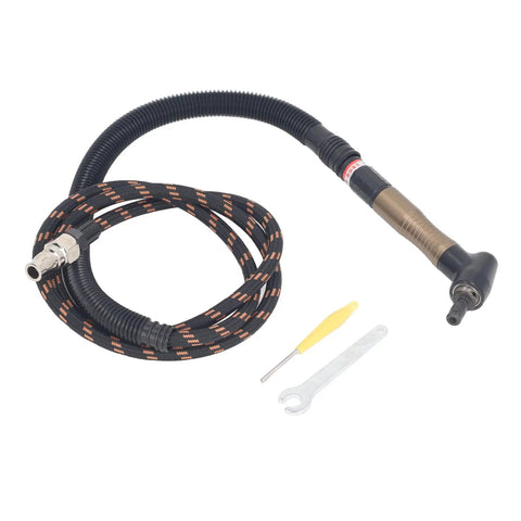 Heavy Duty Air Die Grinder Kit Delivering Badass 23500 Rpm Performance Inside A Slim Pencil Body Pneumatic Rotary Tool with hose and accessories.