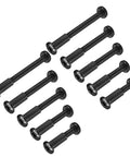 M6 Socket Cap Bolt Kit For Furniture, 30 Piece Set With Allen Wrench, Countersunk Screws, Barrel Nuts In Black Finish Displayed
