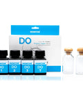 Dead On Accurate Dissolved Oxygen Test Kit Packs Sixty Quick Reads For Freshwater Marine Tanks And Ponds, includes four reagent bottles and two glass vials.