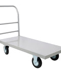 Heavy Duty Platform Truck Flatbed Dolly Cart With Wheels 24x48 Inch Load Carrier Hauls Up To 2000 Lb Capacity Steel Smooth Deck Hand Truck For Moving Trailers And More Gray, side view